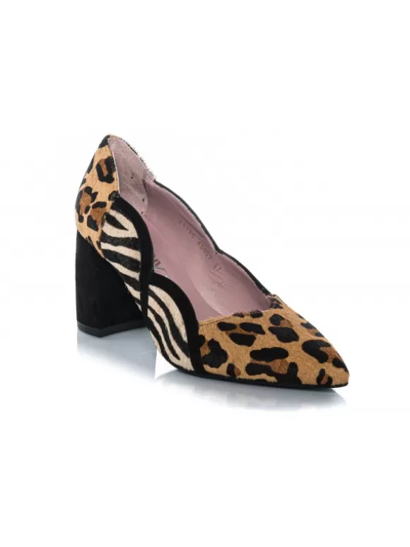 Salones*El Rayo Salon Piezas Print - Style Shoes 45057 Nude Natural