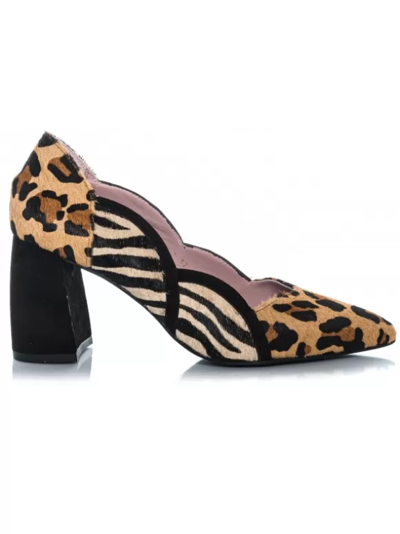 Salones*El Rayo Salon Piezas Print - Style Shoes 45057 Nude Natural